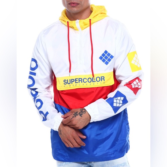 Polaroid super color zip pullovers wind breaker - Picture 1 of 9